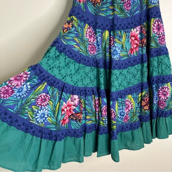 Maria Isabel Womens Boho Maxi Skirt Floral Tropical Elastic Waist Size CH(S) - Picture 6 of 12